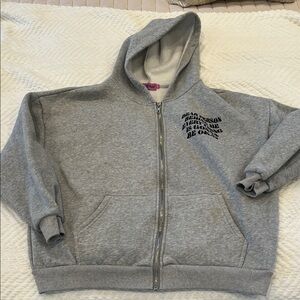 Edikted Gray Full-Zip Hoodie “dear person behind me”